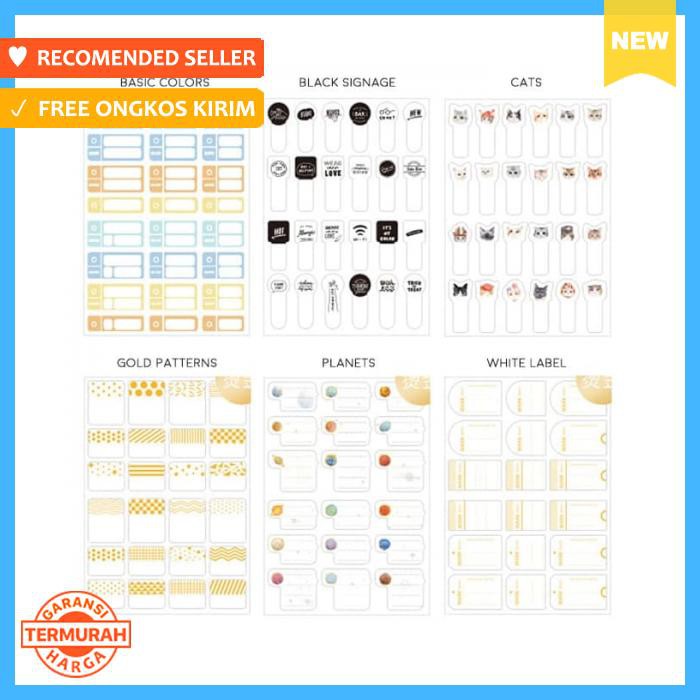 

Stiker - Cardlover Mix Waterproof Name Stickers Basic Colors - Pengikat & Perekat
