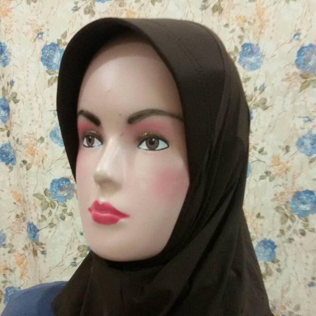 Inner jilbab/Bergo Pendek/Jilbab Instan Coklat Kopi  010