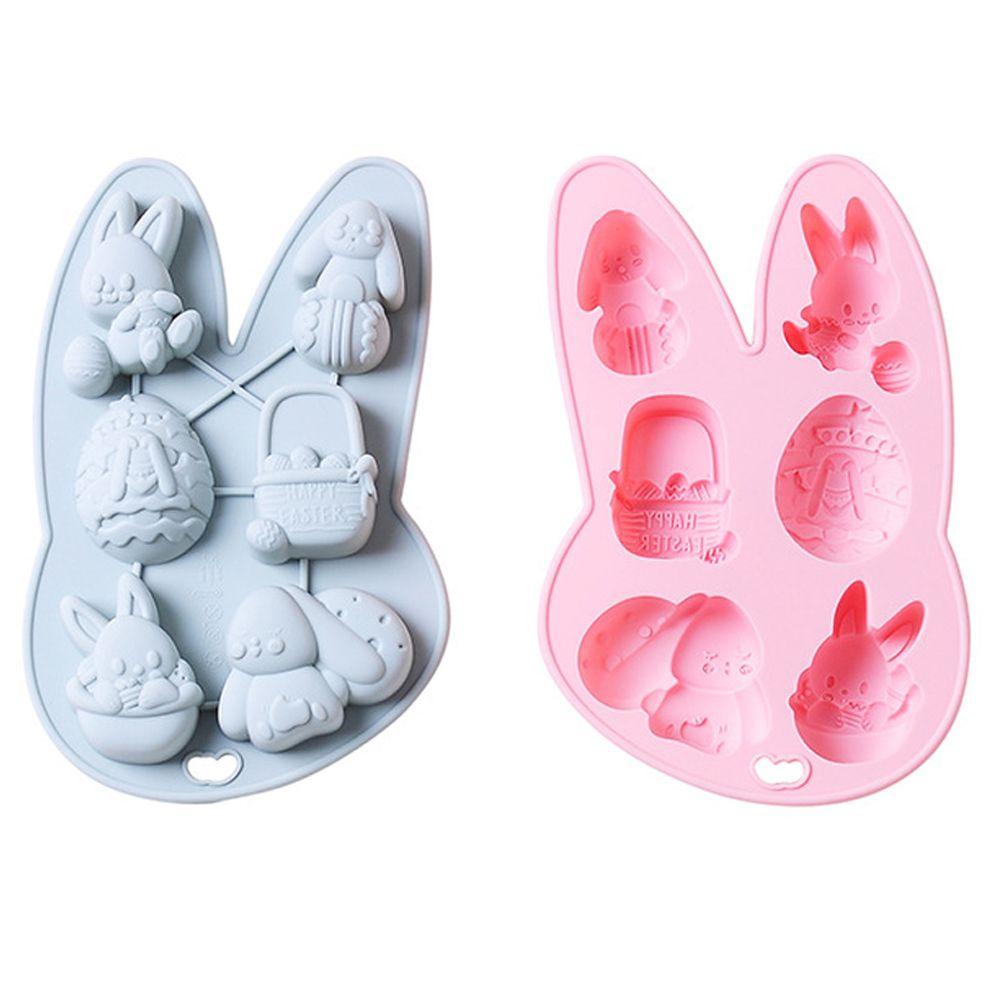 Solighter Easter Mold Rabbit Baking &amp; Pastry Tools Ice Tray Cetakan Silikon Kelinci Lucu