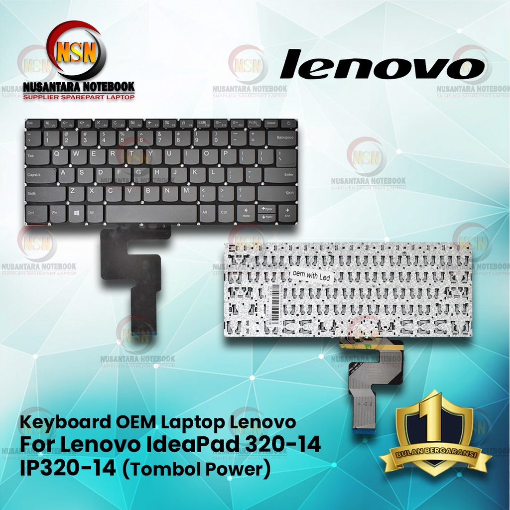 Keyboard Laptop OEM Lenovo IdeaPad 320-14 Series With Power LED