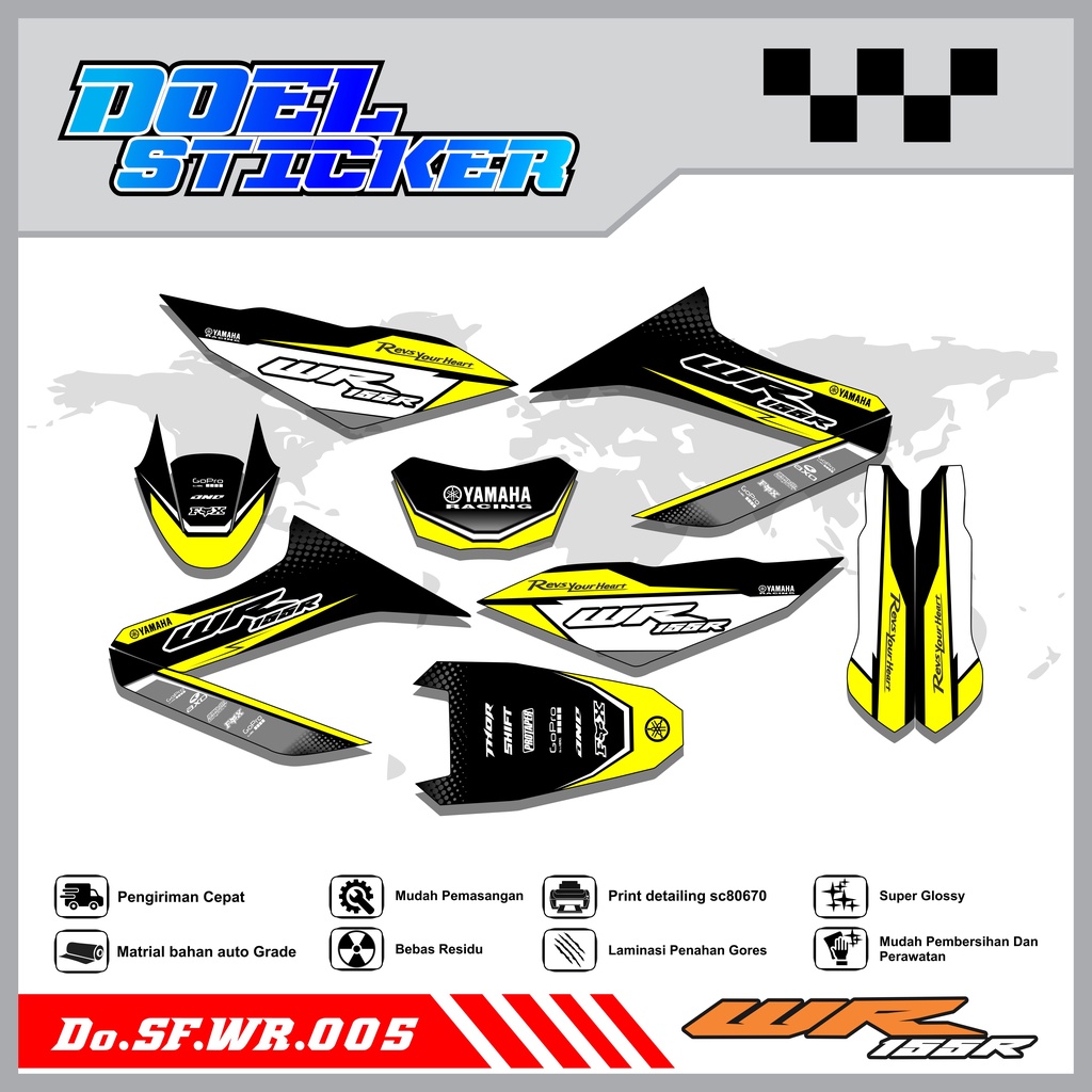 STICKER STRIPING WR 155 - STICKER STRIPING LIST VARIASI HOLOGRAM , CROME WR 155 DOEL 005