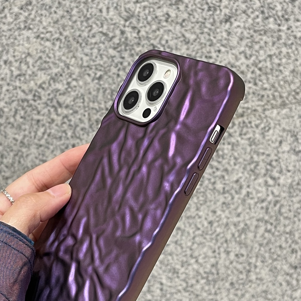 Soft Case Motif Kertas Timah Warna Gradasi Ungu Untuk Iphone 13 12 11 Pro Max 8 + 7 Plus X Xs Max Xr X