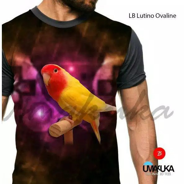 T-Shirt Burung LB Lutino Ovaline Full Print Baju Kaos 3D Umakuka Premium Quality