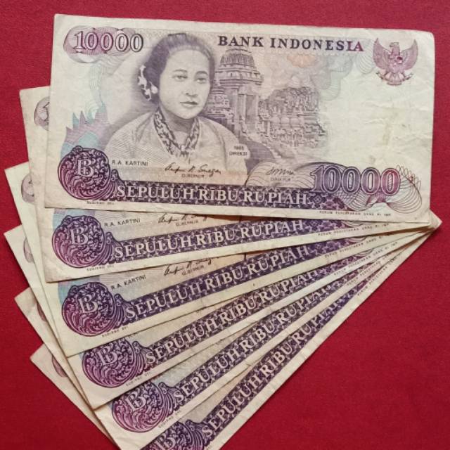 Uang kuno indonesia 10000 Kartini 1986