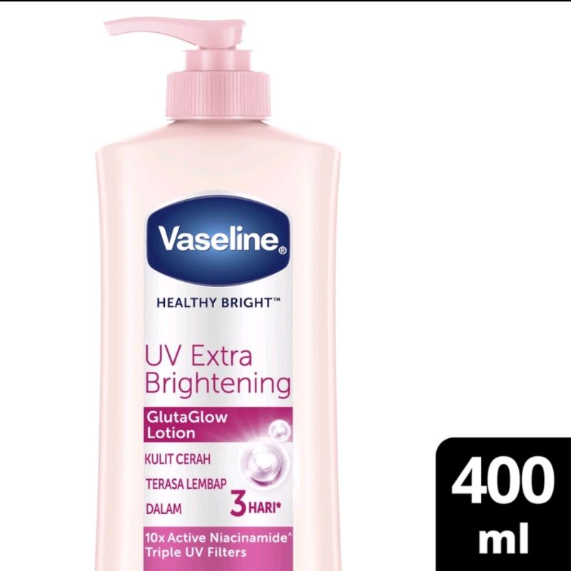 VASELINE Healthy White UV Extra Brightening Body Lotion 400ml | Vaseline Hand Body Lotion Extra Lightening | Body Lotion | Aloe Body Lotion