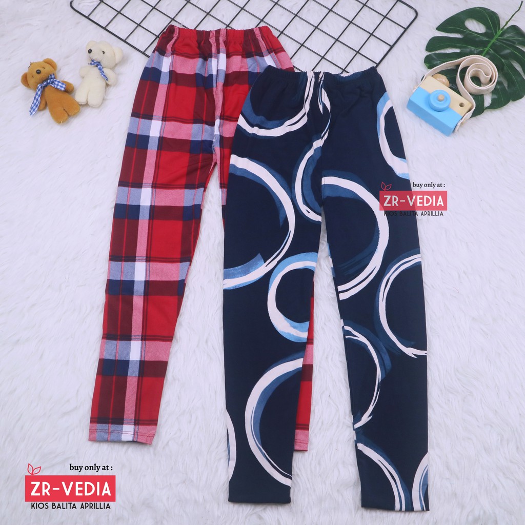 Legging Carlissa uk 8-10 Tahun / Leging Pants Celana Panjang Perempuan Salur Tanggung Murah Adem