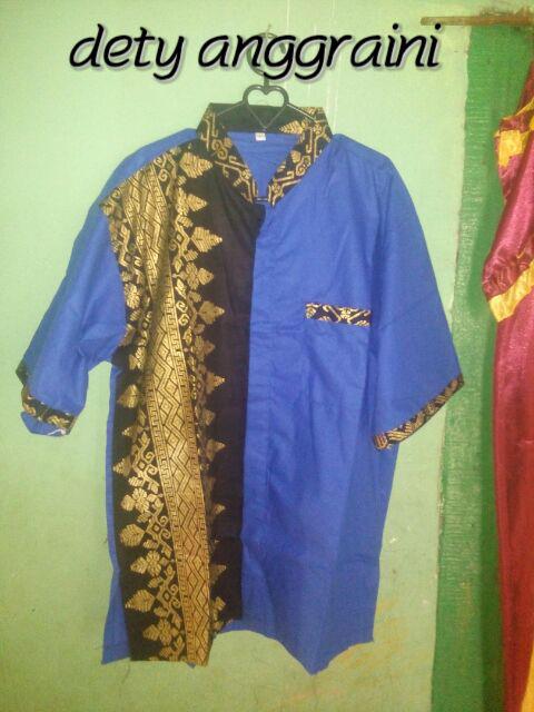 Kemeja Batik Pria Warna Navy _ Batik Kanza