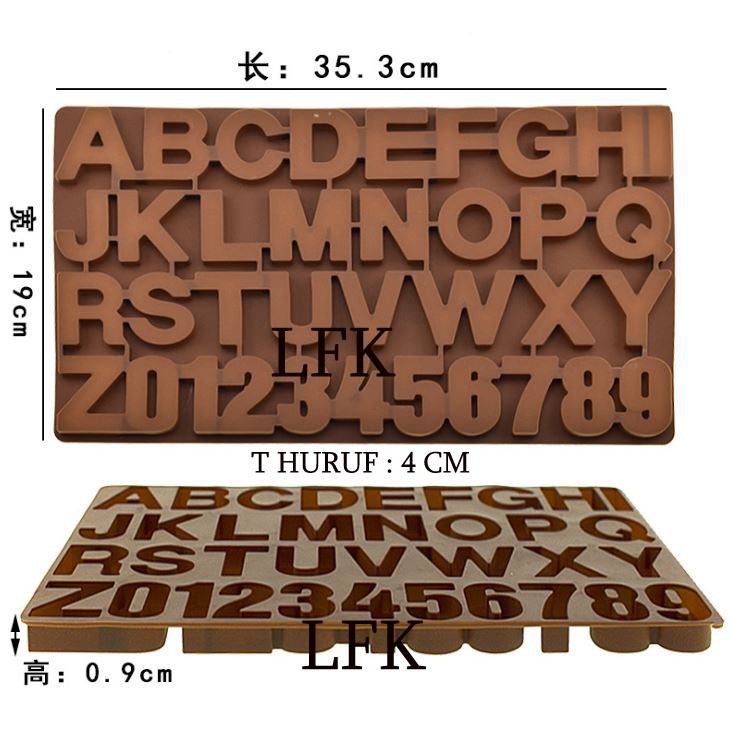 Jual SF SPECIAL BIG 4CM JUMBO HURUF ANGKA ALPHABET NUMBER CETAKAN ...