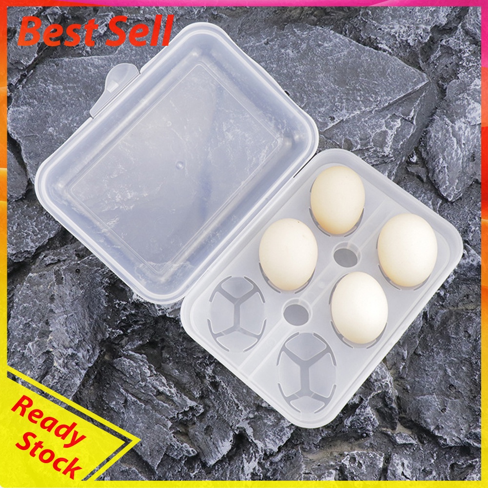 6 Slots Egg Storage Box Portable Egg Tray Container for Outdoor Camping BBQ