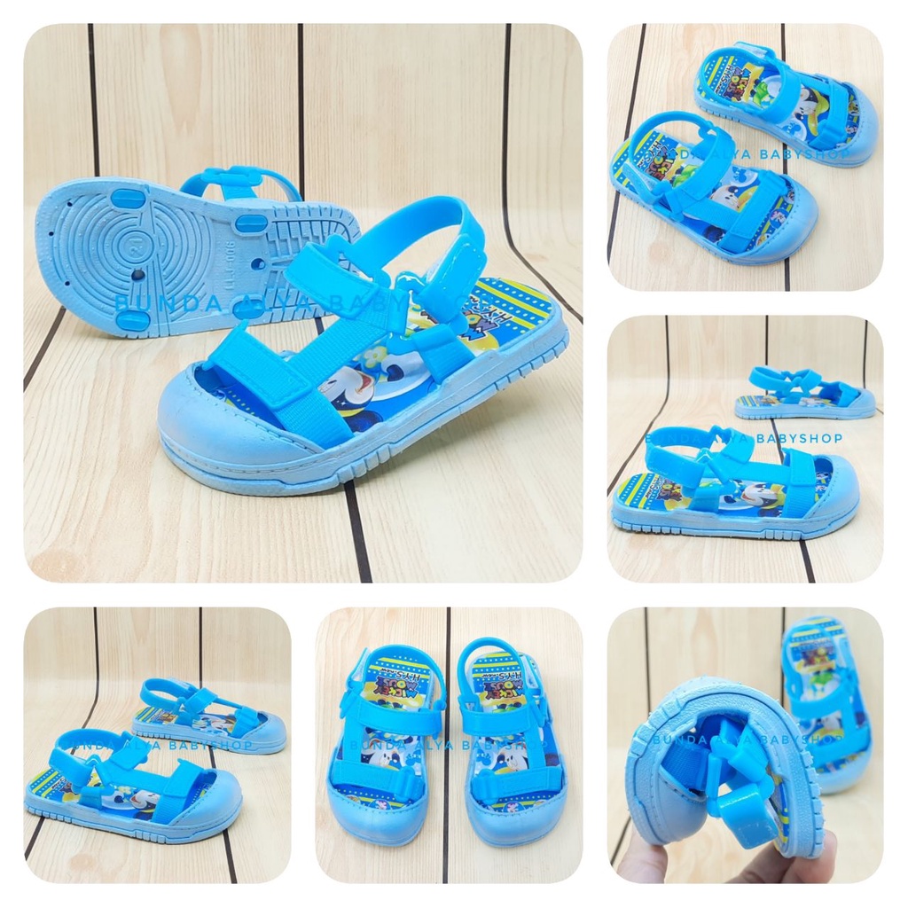 Sendal Anak Laki Laki Umur 9 Bulan 1 2 3 4 Tahun BIRU Anti Licin Motif Kartun Alas Karet Sepatu Sandal Anak Cowok Elastis Lucu Nyaman DIpakai