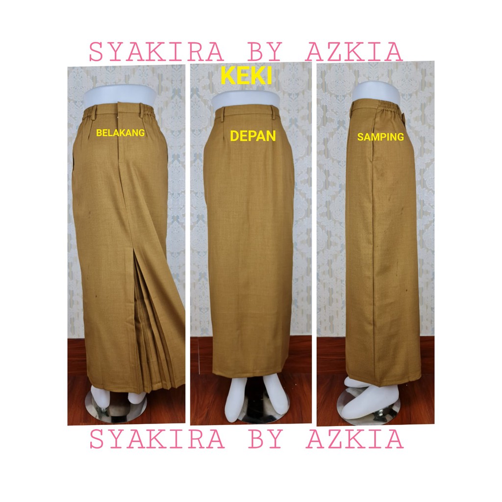 Rok Span Brand Syakira warna merah cabe, abu tua, milo, cokelat susu, khaki, cream- rok kerja wanita-rok kuliah-rok kantor