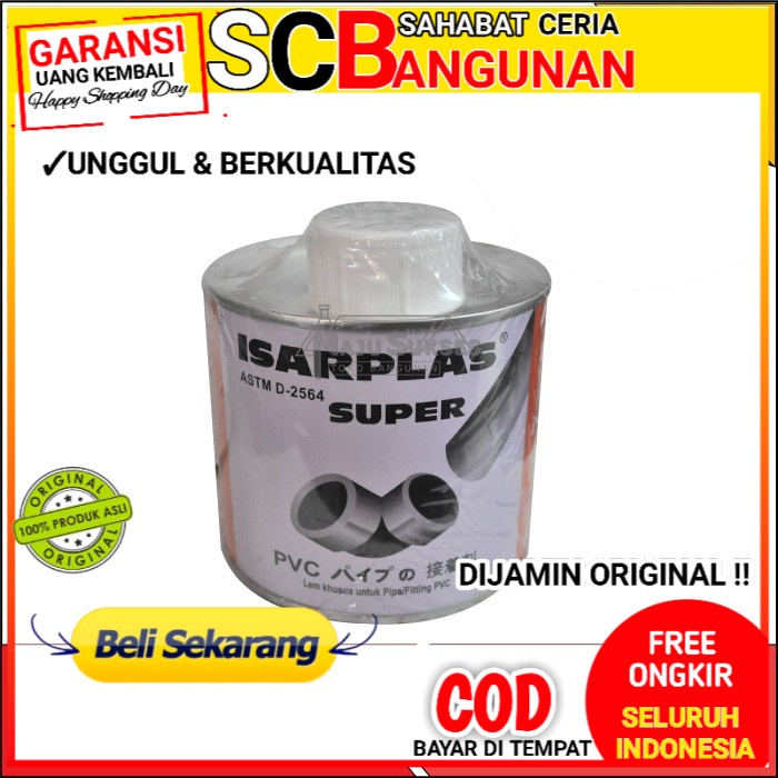 

LEM ISARPLAS LEM PIPA LEM PVC LEM PRALON KALENG KUAS 400 GRAM TERBAGUS 1