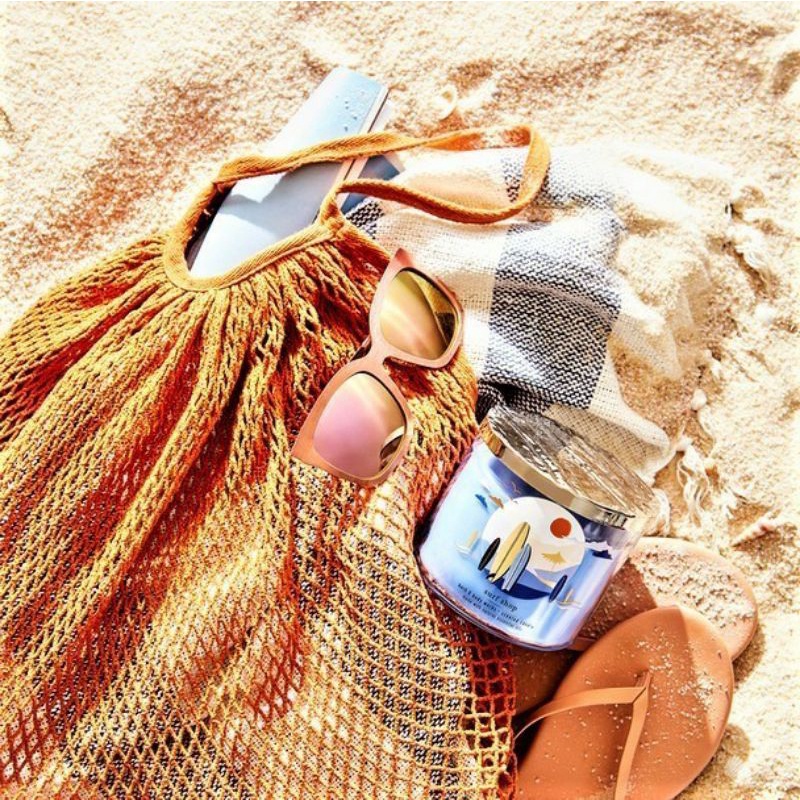 Bath &amp; Body Works BBW WHITE BARN SURF SHOP 3 WICK CANDLE 411 G PENGHARUM RUANGAN