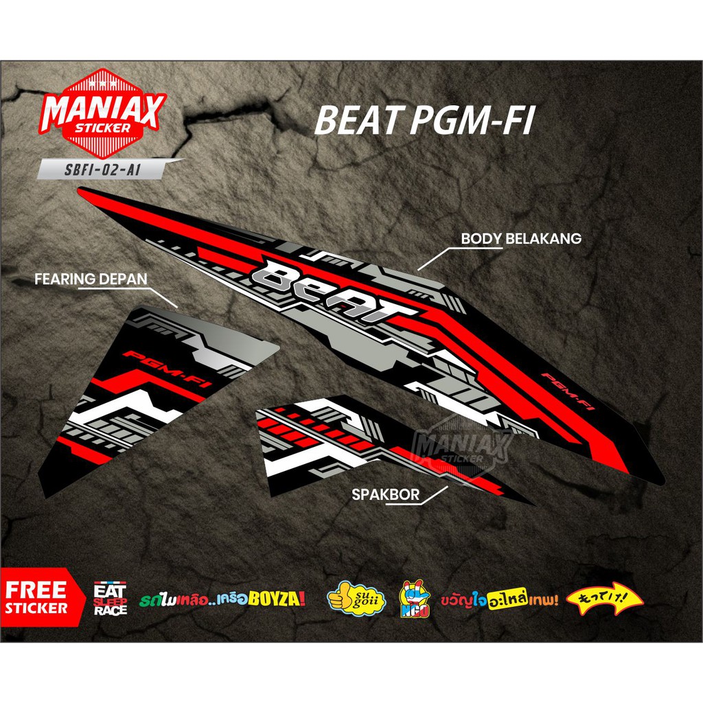 Sticker Striping Beat Fi - Striping Honda Beat Fi - Sticker Motor - Aksesoris Motor - For Honda Beat