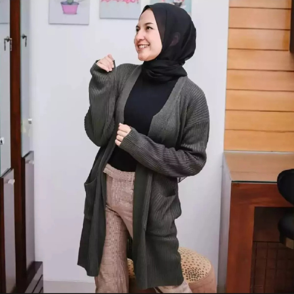 Cardigan Belle Oversize / Cardigan Rajut Wanita / Long Cardigan Rajut / Belle Cardy Rajut