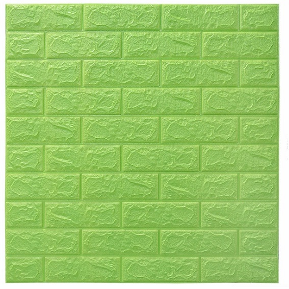 (COD)3D Wallpaper Dinding Foam Motif Batu Bata Wall foam Stiker 3D Dekorasi Kamar Rumah Dekorasi Dinding Kamar Murah-ZW-4 Hijau