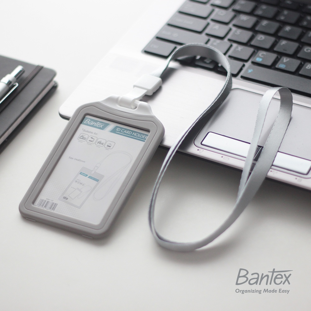 

Bantex Two Side ID Card Portrait With Lanyard #Grey #8881 05