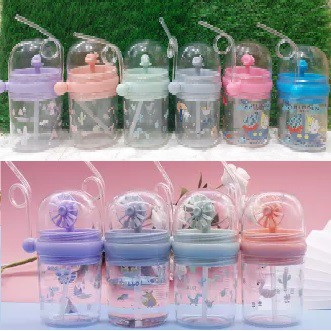 Mikusoo Botol Minum Anak Air Mancur Ikan Lumba-Lumba Paus / Kincir Sedotan Spray Fountain Children Pot 250ml