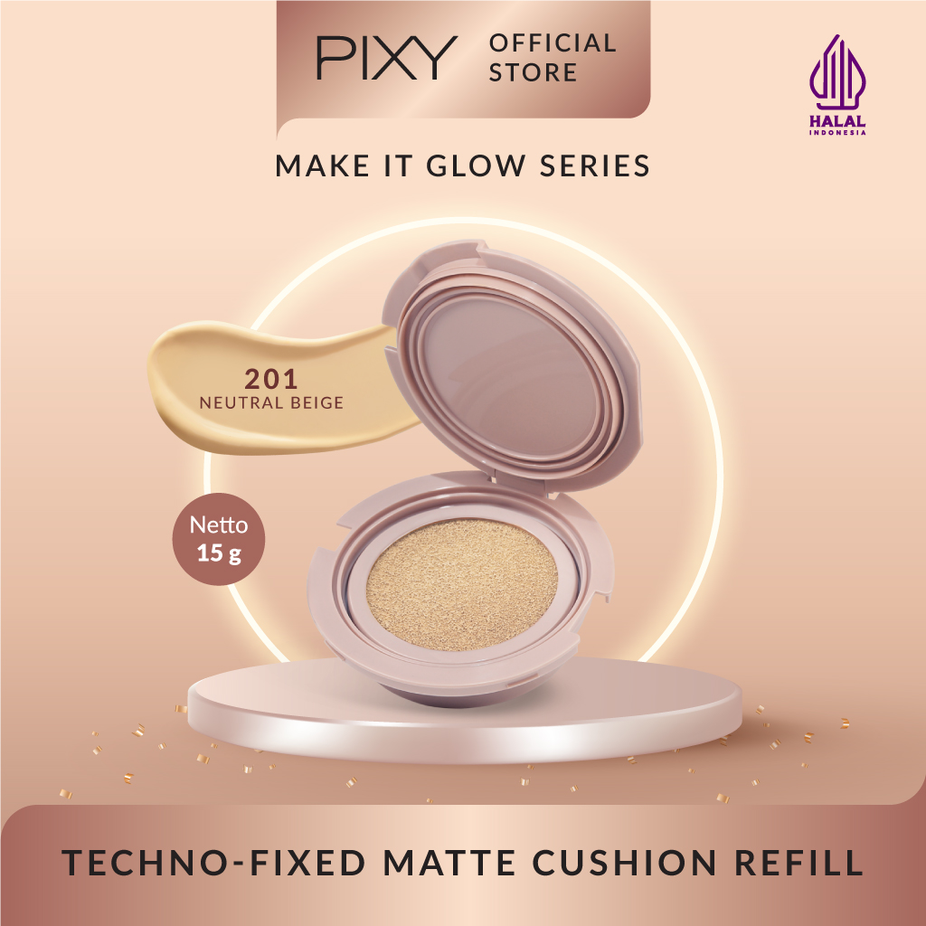 PIXY Make It Glow Techno - Fixed Matte Cushion 201 Neutral Beige Refill