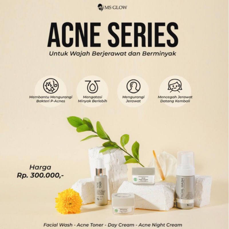 SKINCARE 1 PAKET MS GLOW ACNE SERIES