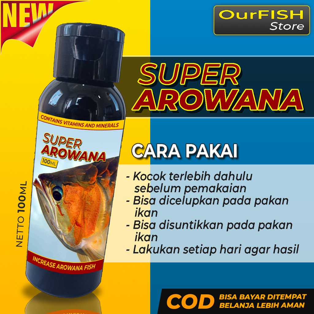 Vitamin Ikan Arwana SUPER AROWANA Arwana Super Red Golden Red Silver Red Jardini Platinum 100ML