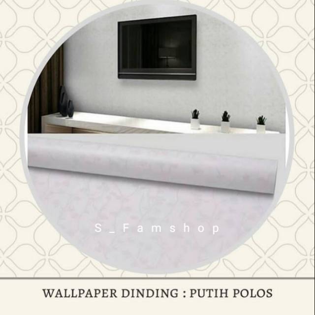 Stiker wallpaper dinding putih polos