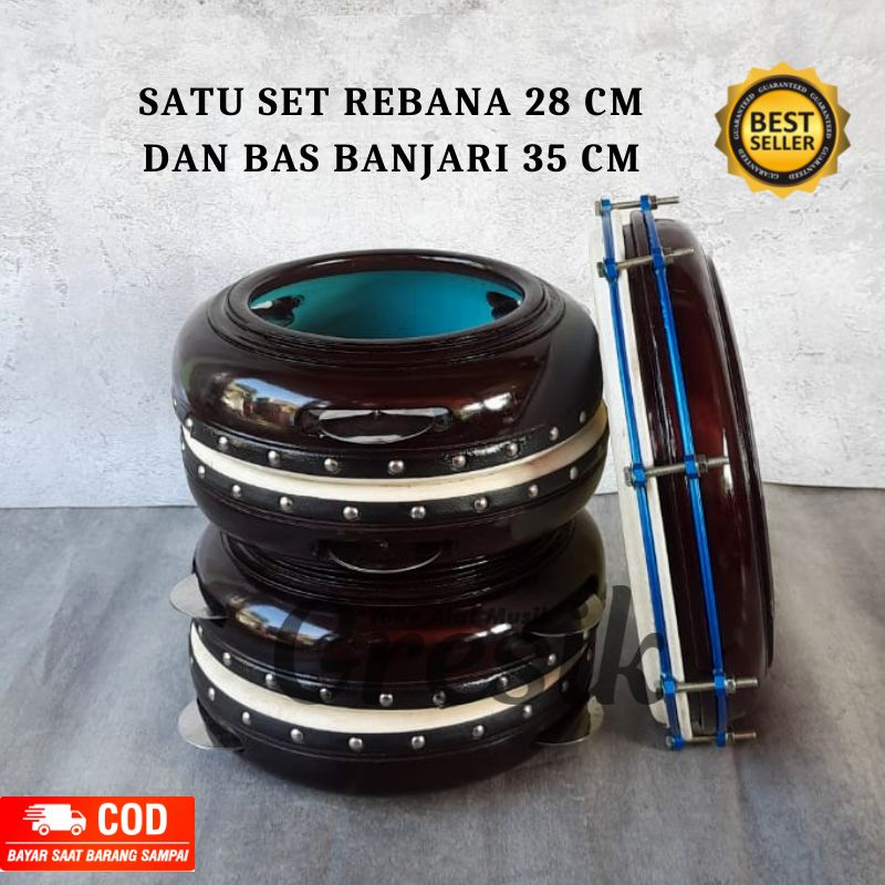 Alat Hadroh Full Set  Rebana Dan Bas Banjari Terbangan Genjring Alat Banjari kompang Robana Rabana T