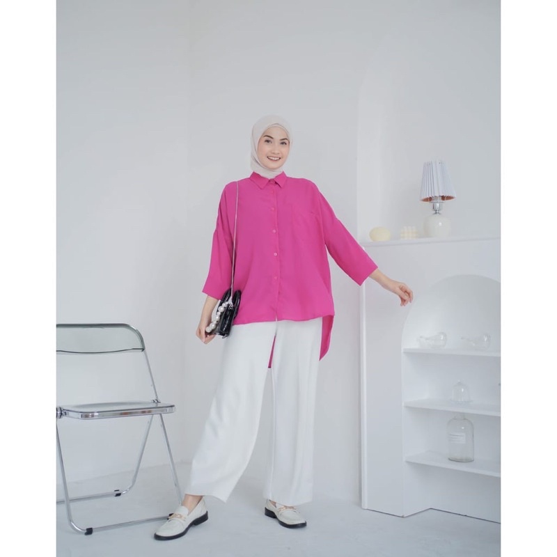 (MGA) KEMEJA OVERSIZE RERINTA BLOUSE ATASAN WANITA SHIRT