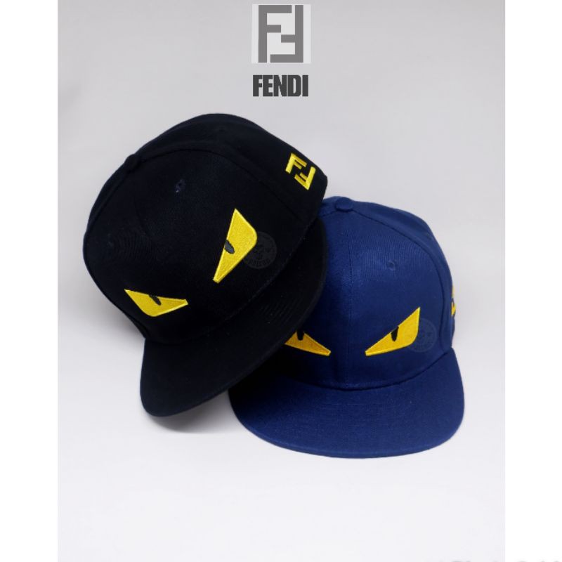 topi SNAPBACK FENDI MONSTER EYE logo bordir import premium UNISEX ( FREE BOX )