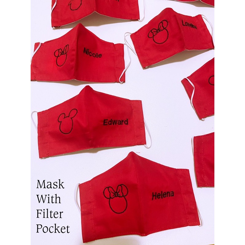 Fawn’G Handmade - Masker BORDIR Nama karakter MICKEY MINNIE