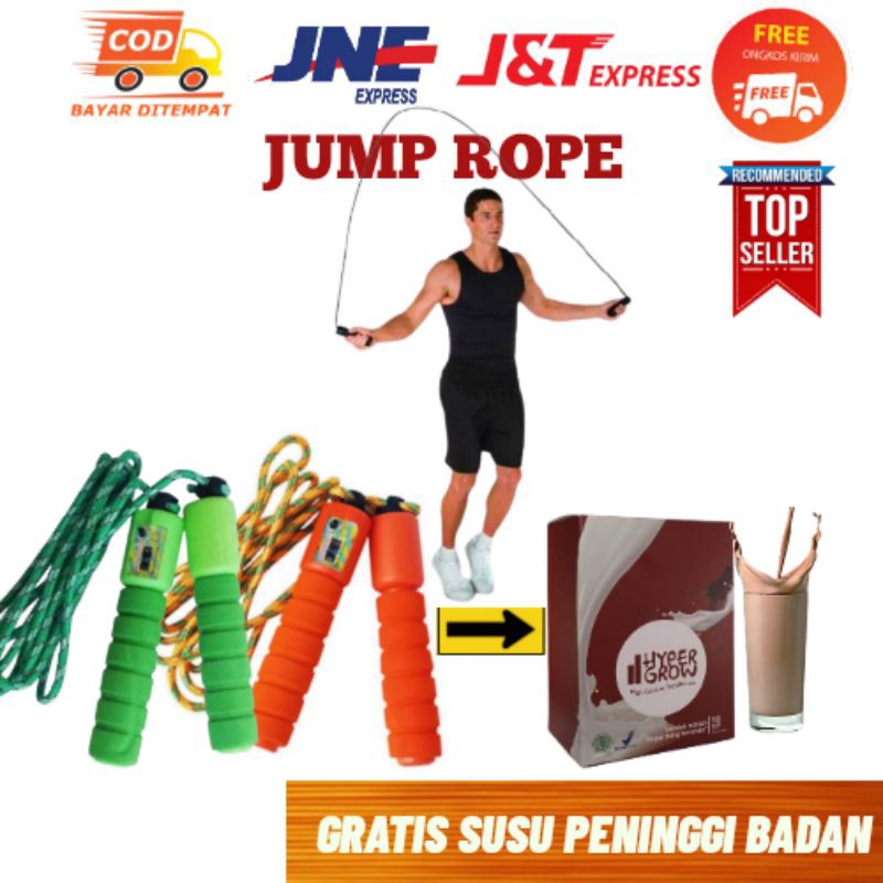 

[GRATIS SUSU PENINGGI BADAN HYPERGROW]Jump Rope Skiping Soft Handle with Counter / Tali Lompat