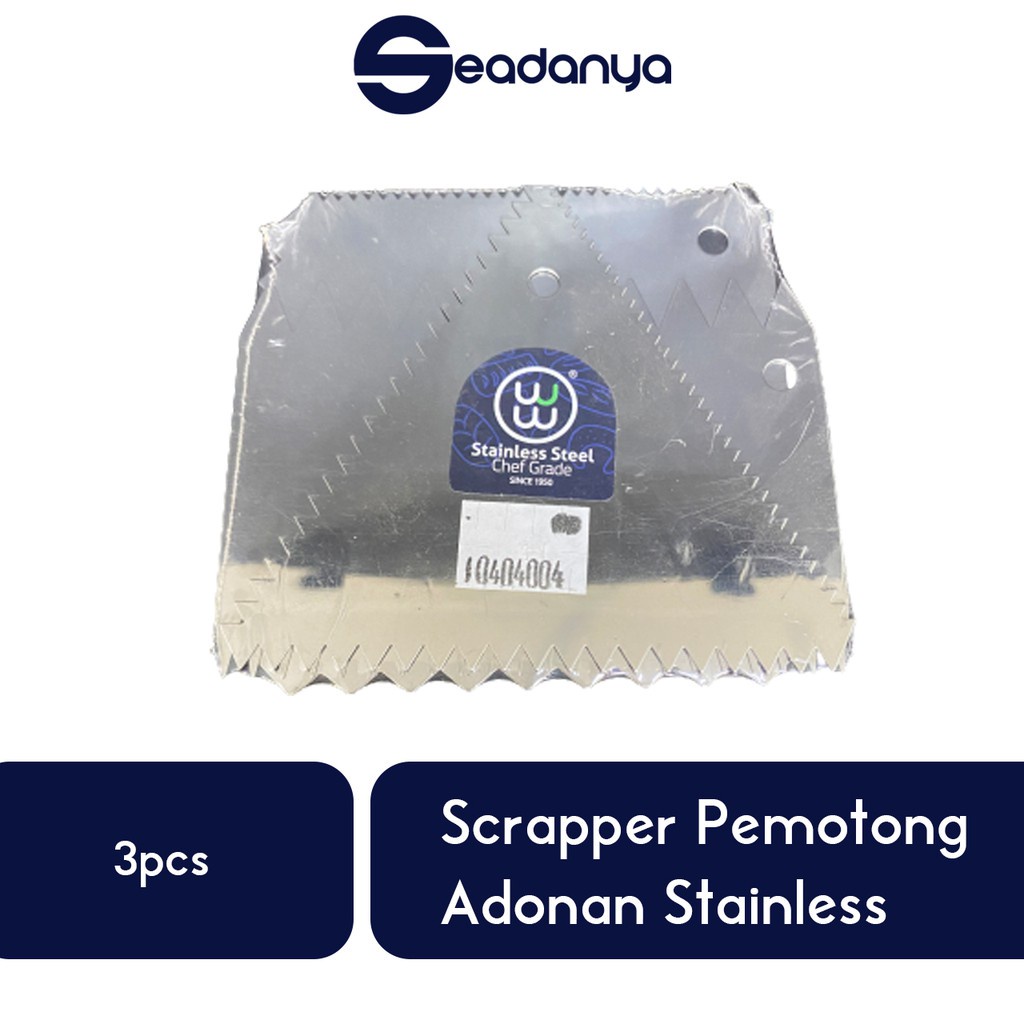 

Pisau Adonan Bergerigi Kapi Stainless Steel 3pcs-Alat Pemotong/Potong/Scrapper Kue Tart/Roll Tart