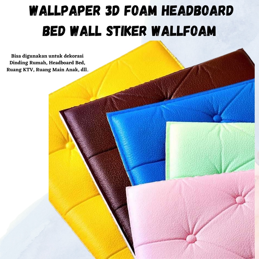 Dekorasi Rumah Wallpaper 3D Foam Headboard Bed Wall Stiker Wallfoam Dinding 3D Walpaper Foam