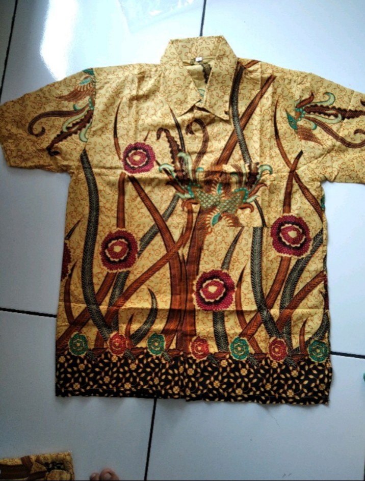 Promo Batik Couple Keluarga Sarimbit Sania Ruffle Batik Ori Ndoro Jowi Motif Ilalang Kuning