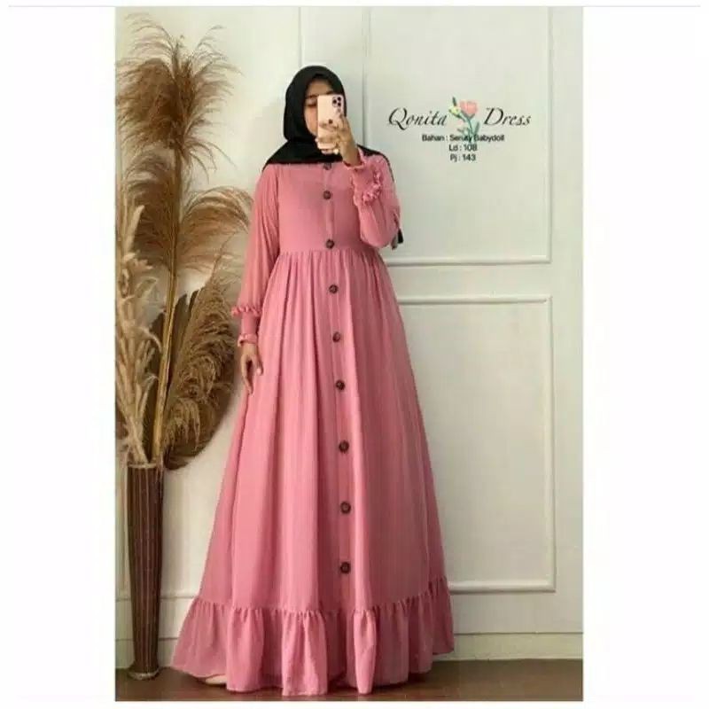 Gamis muslim // PLAIN MAXY DRESS // Size L XL XXL-2