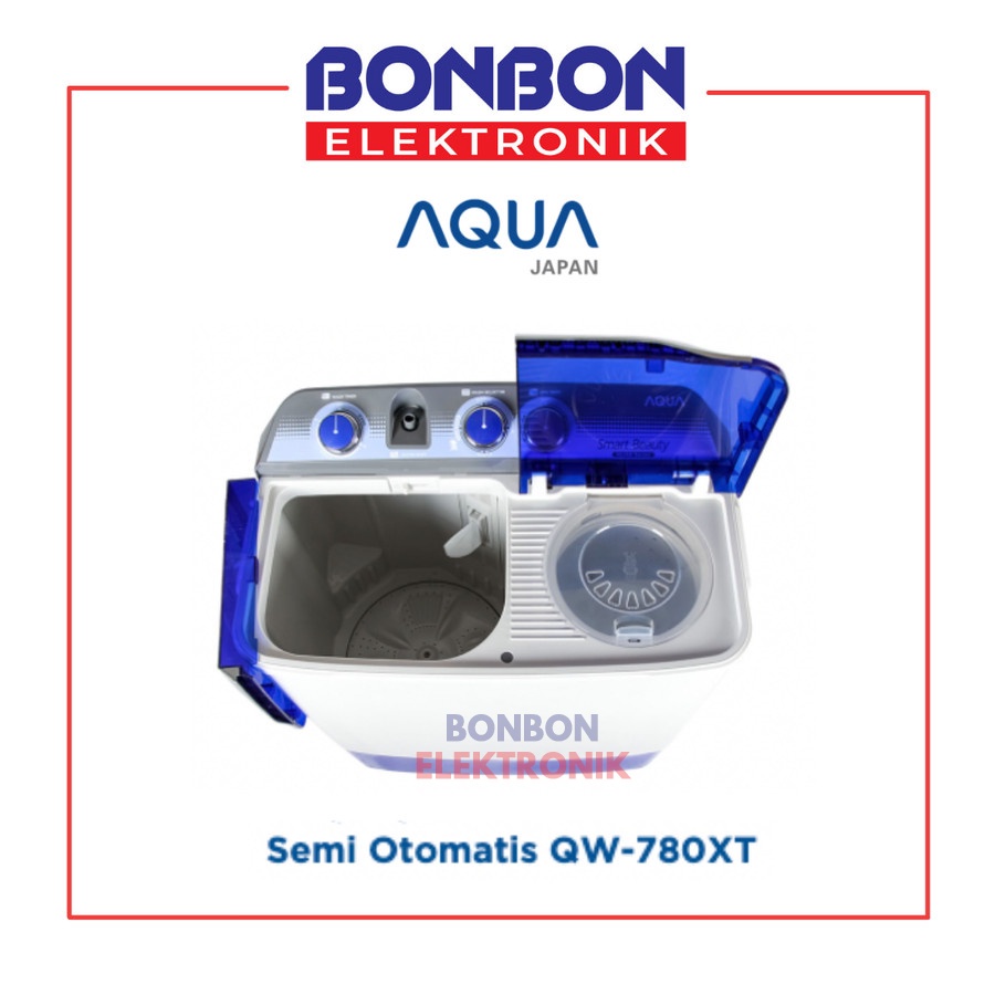 AQUA Mesin Cuci 2 Tabung 7KG QW-780XT (B) / QW 780 XT