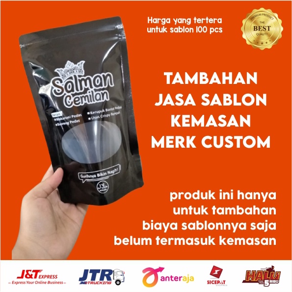 

[BELUM TERMASUK KEMASAN] JASA SABLON KEMASAN / PLASTIK SABLON / PLASTIK CUSTOM FREE DESIGN