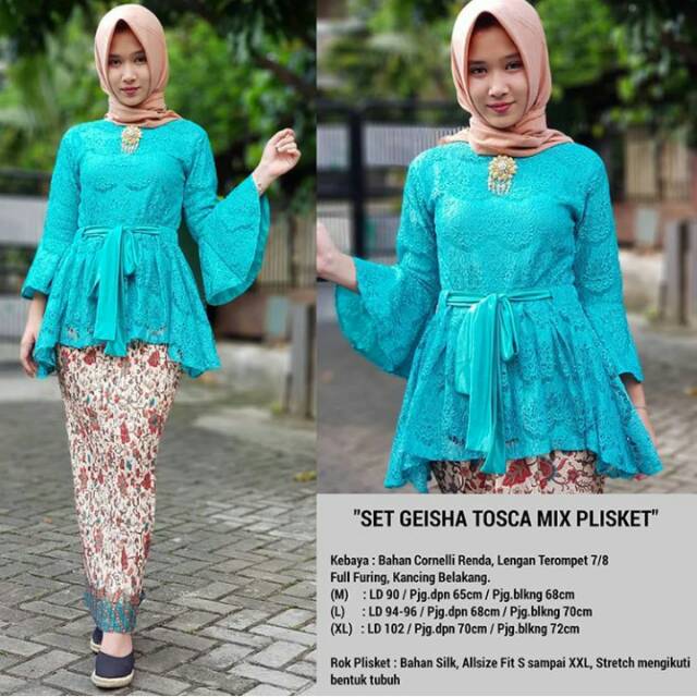 KEBAYA MODERN/KEBAYA BRUKAT/KEBAYA KONDANGAN/PLISKET/PRISKET/KEBAYA COUPLE/SET GEISHA TOSCA