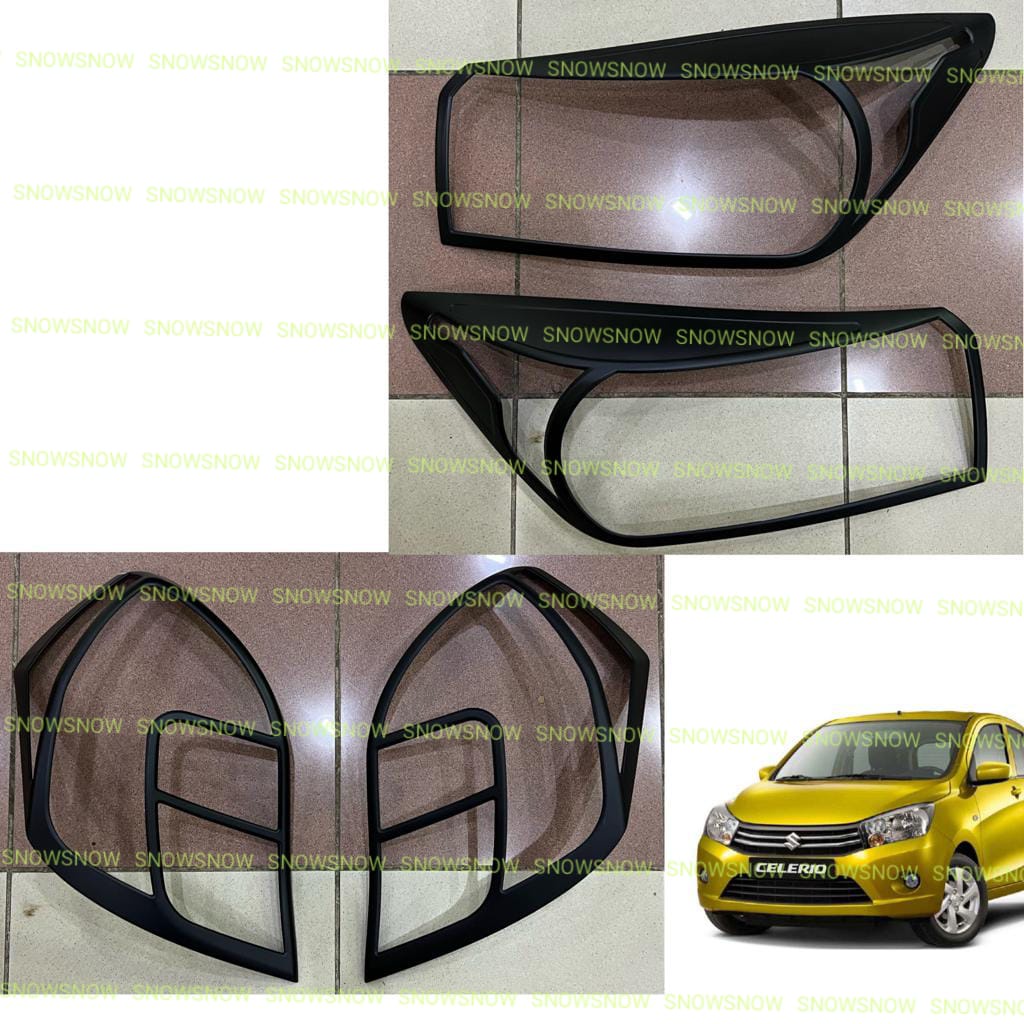 Paket Garnish Depan Belakang Suzuki Celerio Hitam Chrome