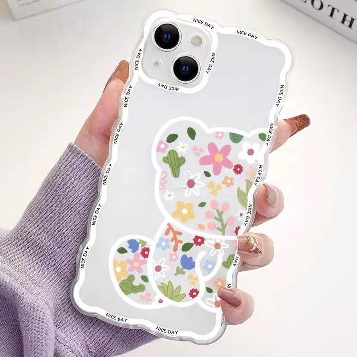 Case Desain Beruang Bunga Untuk Iphone 13 Pro Max / 12 / 11 / XS / XR / X / 8 / 7 / 6 / 6s / Plus Se202020