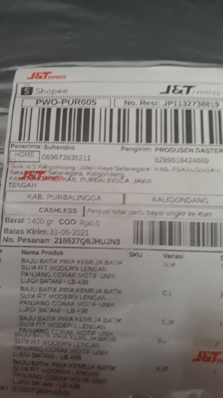 Baju Batik Pria Kemeja Batik Slim Fit Modern Lengan Panjang Corak Motif Unik Luigi Batani - Lb 438