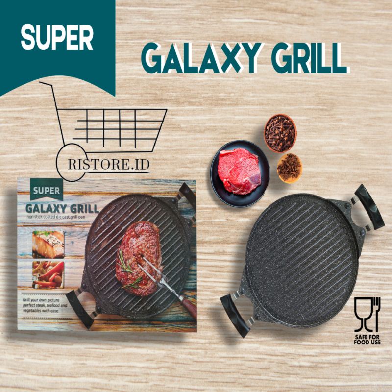 Super galaxy Grill Pan Marble - Panggangan Anti lengket - Grill - Panggangan Barbeque - Grill Pan Anti Lengket - Panggangan Bbq Anti Lengket Super Galaxy Grill - original grill bbq