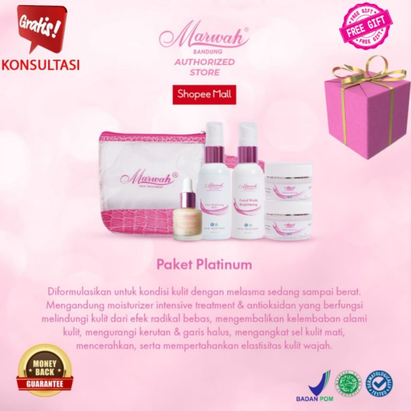 Marwah Klinik - BPOM Bright / Platinum / Teatree / Oily / Acne / Anti Aging Spesial / Derma Acne