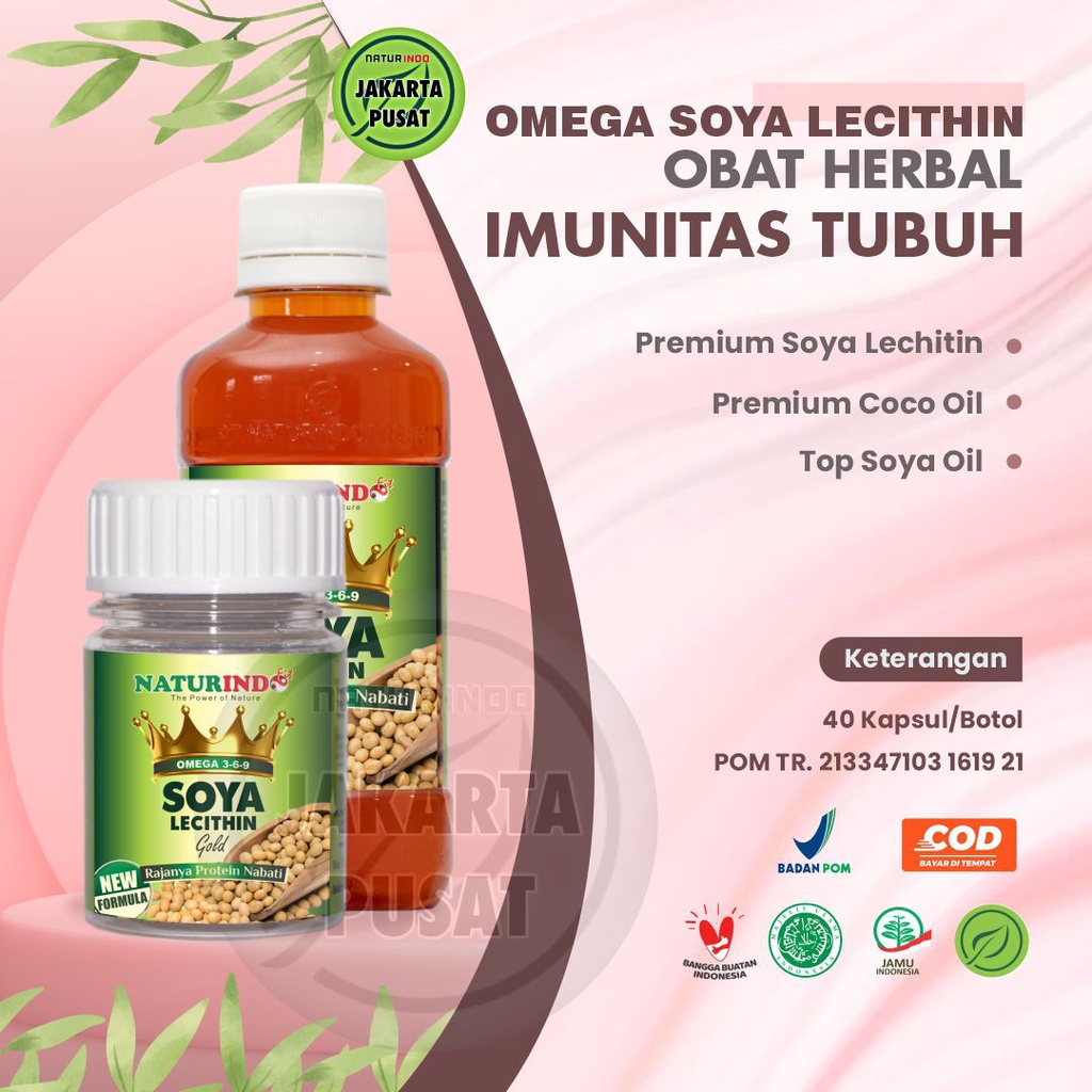 

Naturindo Soya Lecithin Obat Herbal Omega 3 6 9 Suplemen Protein Nabati Dan Nutrisi Alami Ibu Hamil Penambah Nafsu Makan Anak Vitamin Daya Tahan Tubuh Penguat Otot Membantu Mengendalikan Kadar Glukosa 100% Halal Bpom