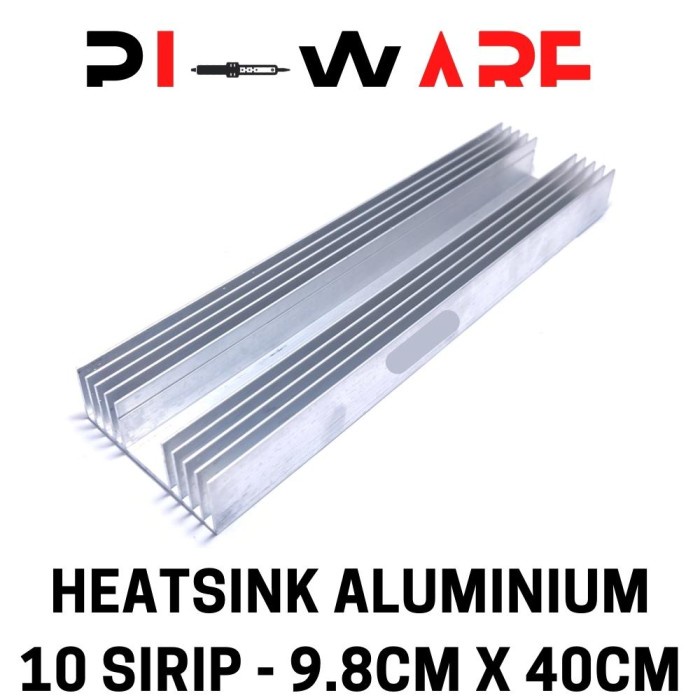 Aluminium Plat Pendingin Heatsink For TR LED HPL 10 Sirip Panjang 40cm