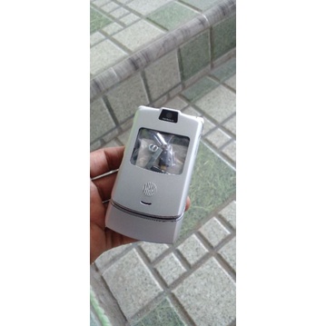 Casing motorola v3 silver fullset case v3