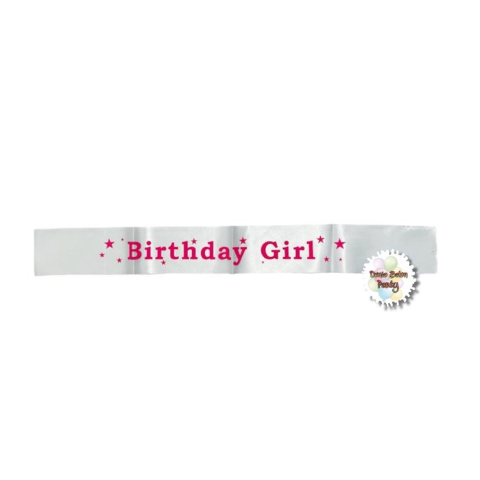 Sash Selempang Happy Birthday / Birthday Girl Font Tegak Sablon