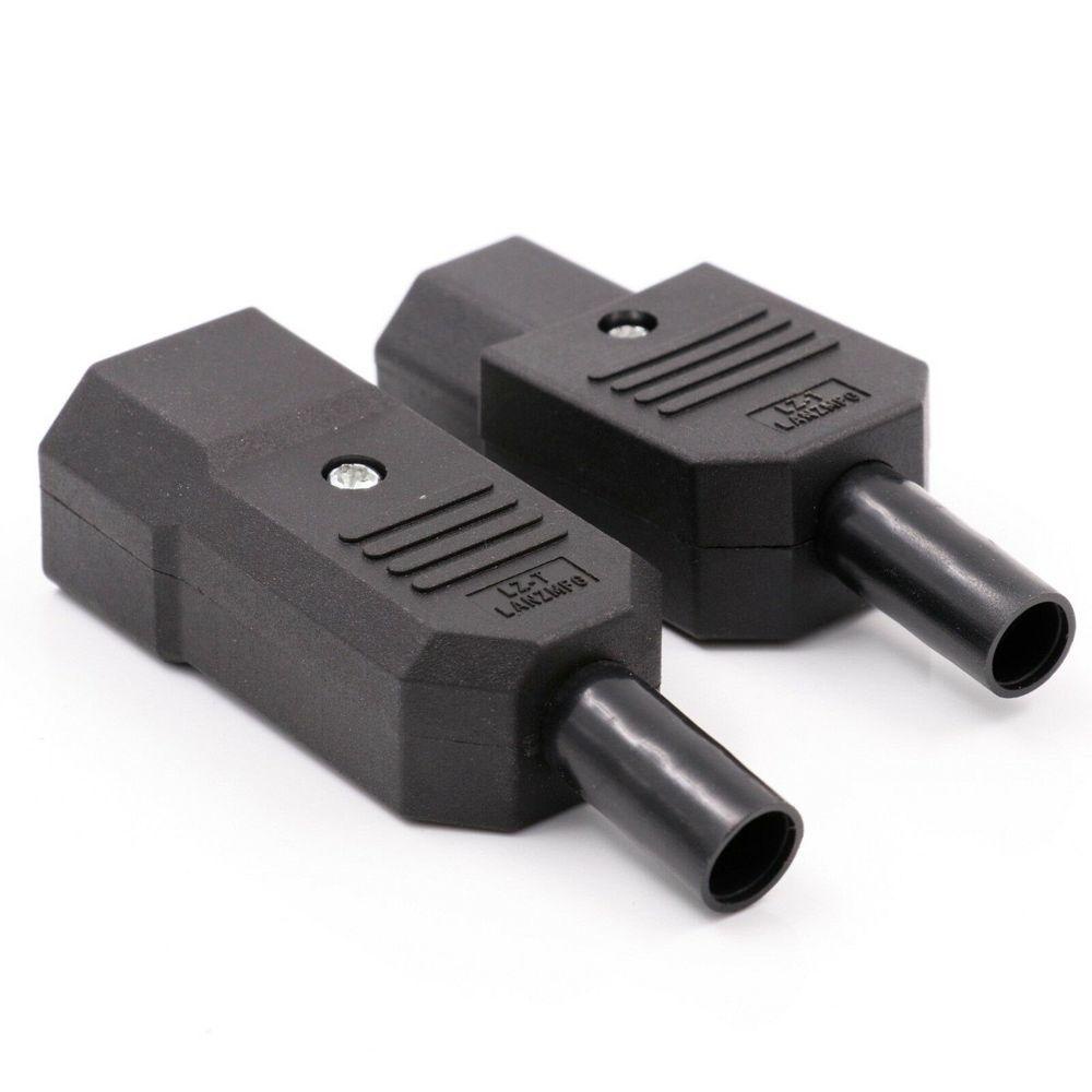 QUINTON Steker Kabel Lurus IEC Wadah Colokan Stop Kontak 3pin 10A 250V Power Connector