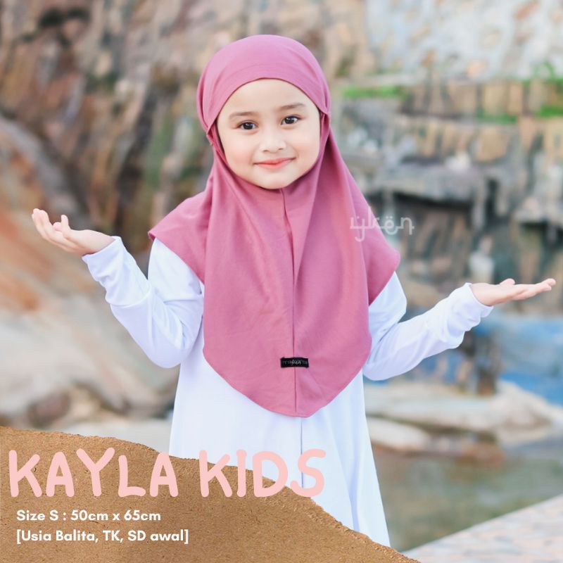 Hijab Anak usia TK/SD Bergo Tali Bahan Kaos TC Premium Size S