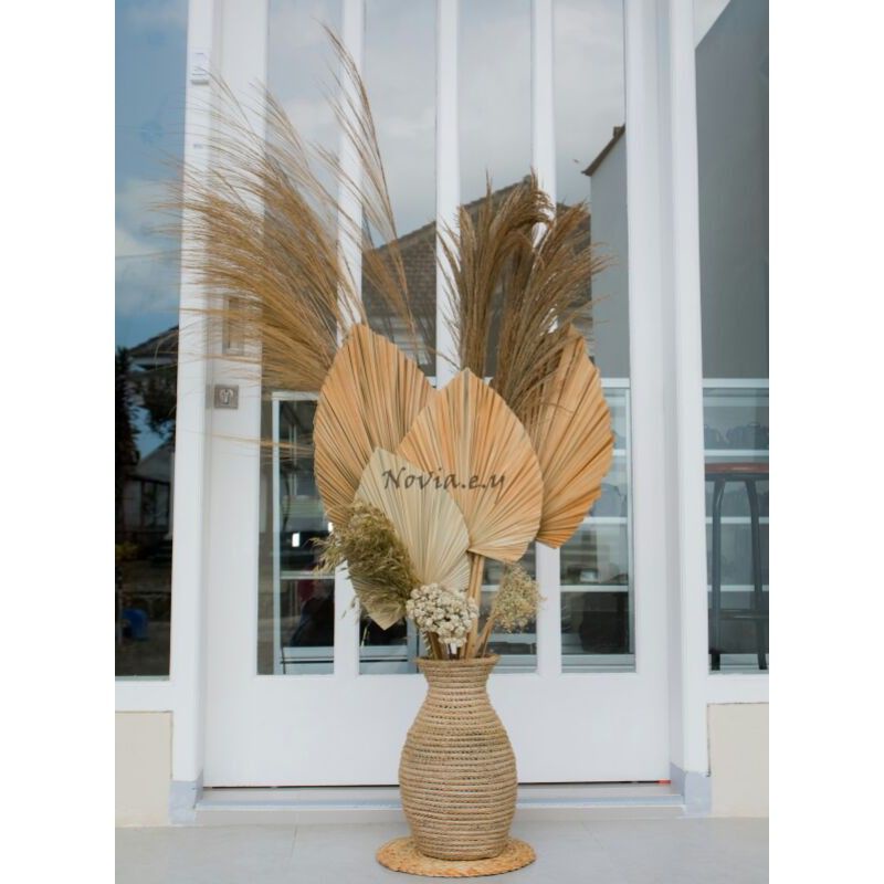 paket lengkap bunga kering terjangkau/ vas/ pampas/ palem kering/ pampas/ rayung